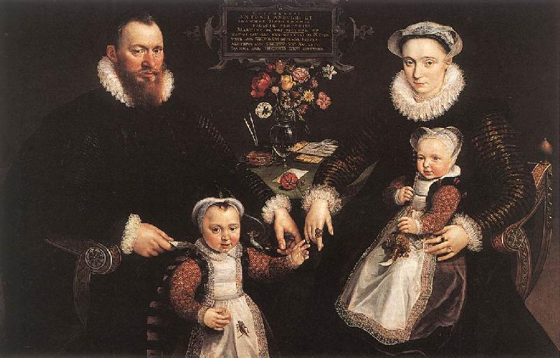 VOS, Marten de Portrait of Antonius Anselmus, His Wife and Their Children wr France oil painting art